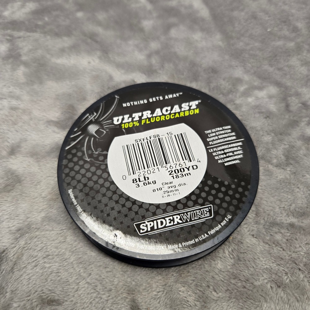 Spiderwire Ultracast 100% Fluorocarbon Fishing Line 8lb 200yd Clear SXFLFS8-15